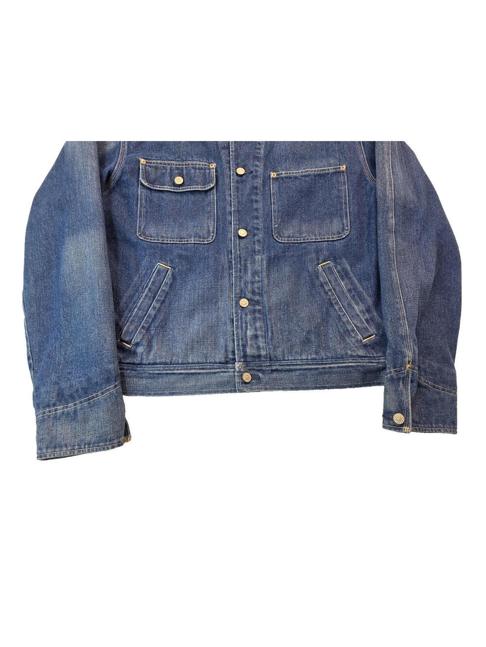 Polo Ralph Lauren Dungaree Vintage 90s Red Plaid Lined Denim Jacket Mens Large L - Picture 4 of 7